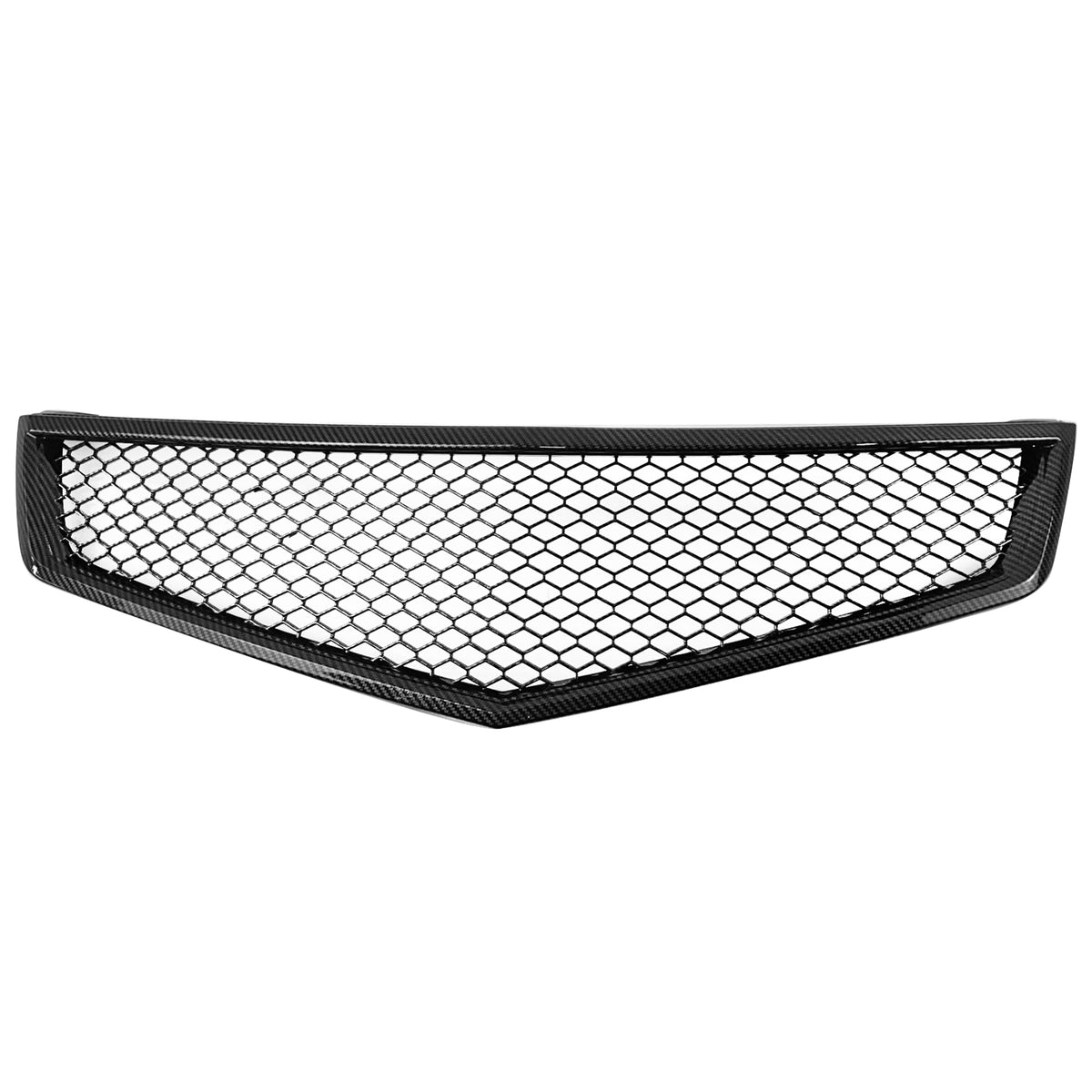Fits 06-08 Acura TSX Honeycomb Style Front Upper Grille Carbon Fiber Print ABS