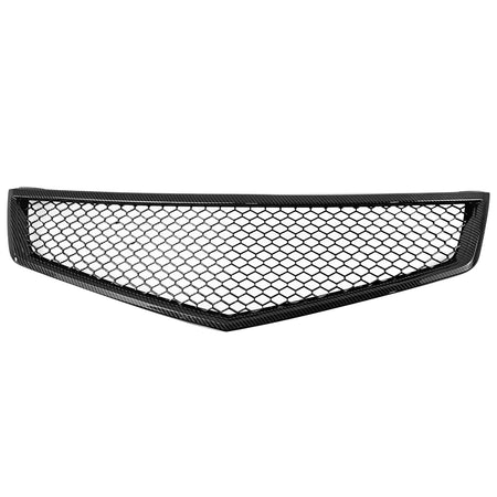 Fits 06-08 Acura TSX Honeycomb Style Front Upper Grille Carbon Fiber Print ABS