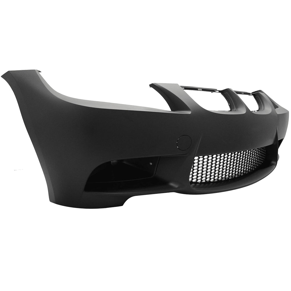 Front Bumper Conversion Compatible With 2006-2008 BMW 3 SERIES E90 E91 PRE LCI NON PDC BUMPERS, M3 Style PP Black Bumper Cover Conversion Bodykit by IKON MOTORSPORTS, 2007