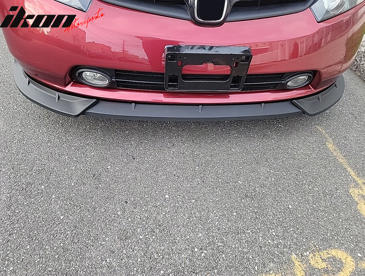 Fits 06-08 Honda Civic Sedan IKON Style Matte Black Front Bumper Lip Spoiler 3PC