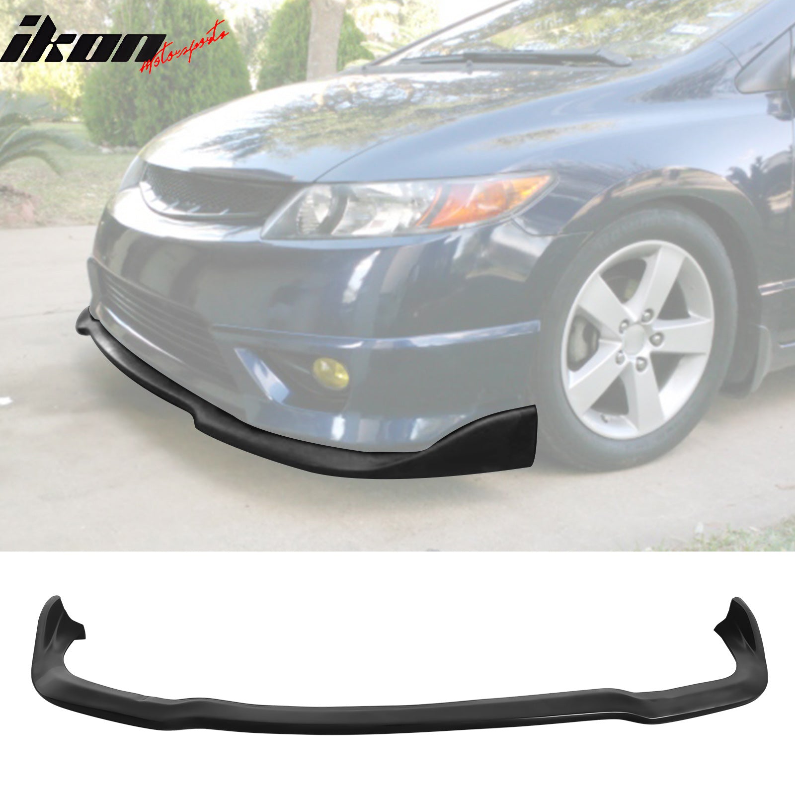 CS Style Front Bumper Lip Spoiler For 2006-2008 Honda Civic Coupe - IKON MOTORSPORTS