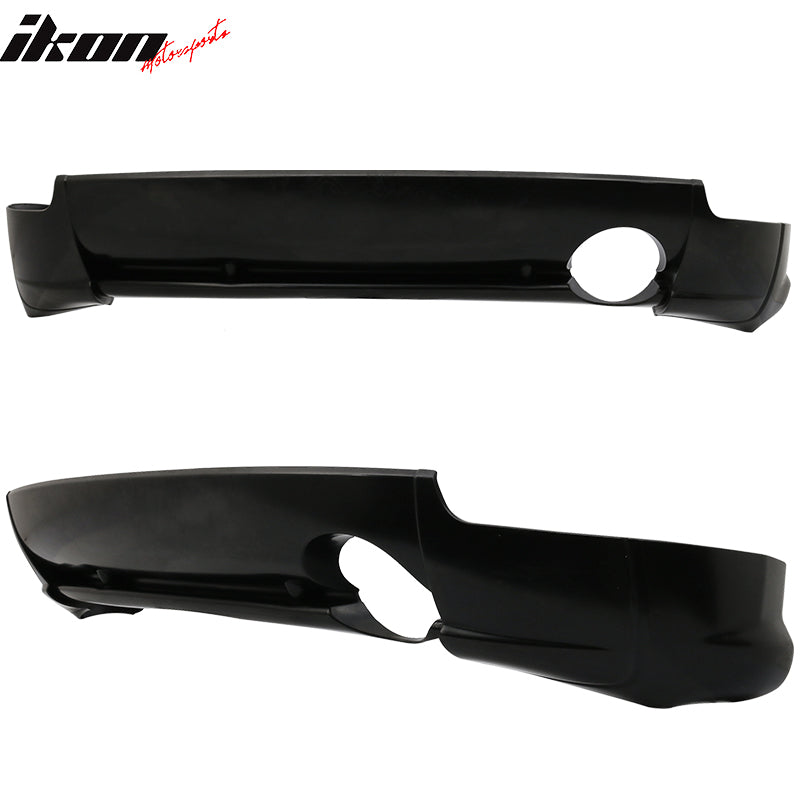 IKON MOTORSPORTS Rear Bumper Lip, Compatible with 2006-2008 Mitsubishi Eclipse, OE Factory Style Polyurethane PU Unpainted Black Rear Lower Spoiler Air Dam Chin Valance Splitter