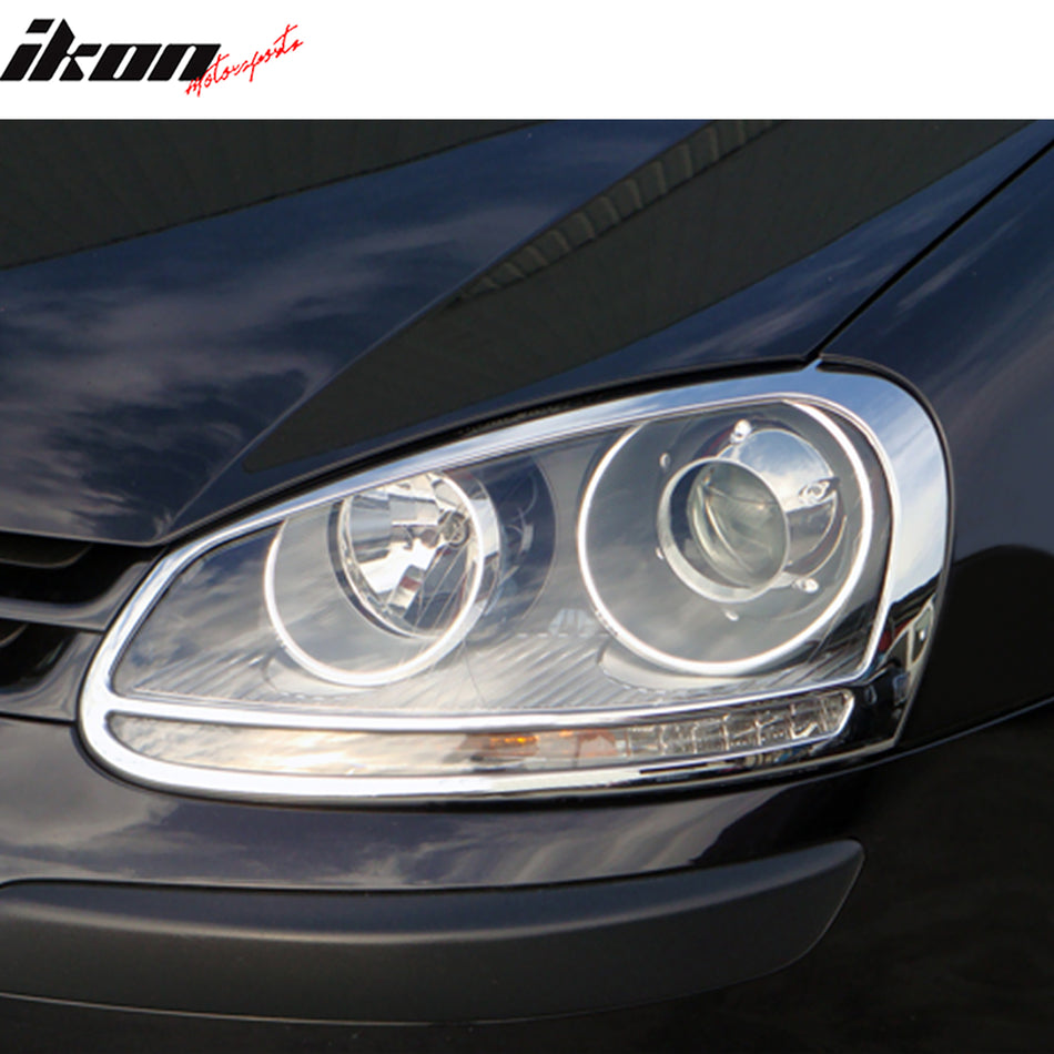 2006-2009 Volkswagen Golf 5 & Rabbit Headlight Bezels Cover Chrome ABS