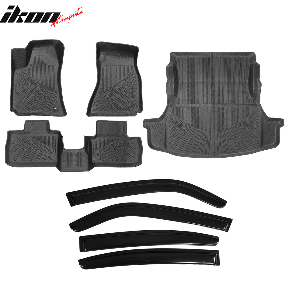 2006-2010 Dodge Charger RWD TPE All Weather Floor Mat + Trunk Mat + Backrest Mats + Window Visors
