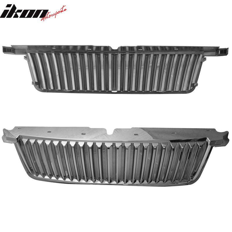 Fit 06-10 Ford Explorer Vertical Style Chrome Front Bumper Grille