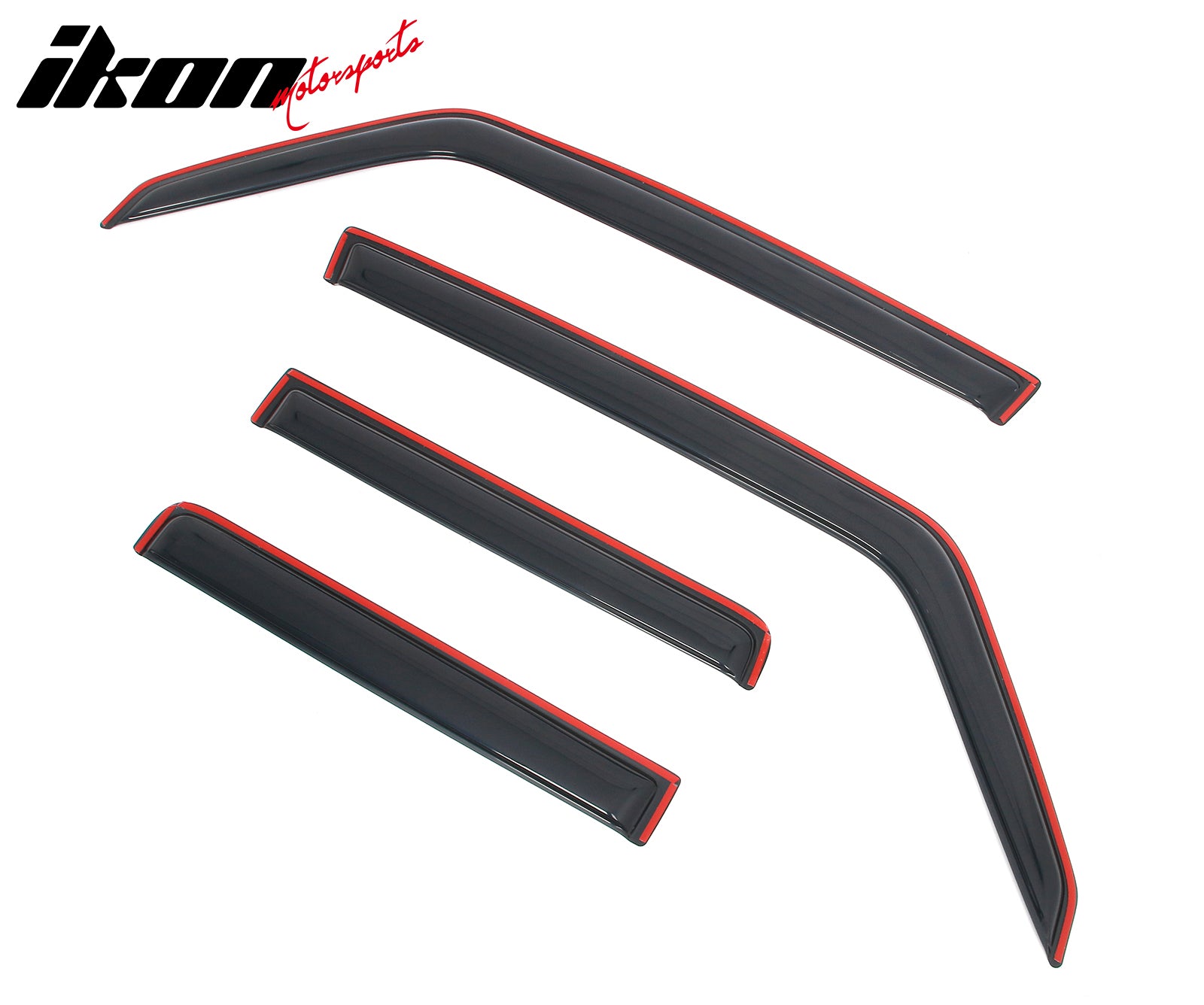 IKON MOTORSPORTS In Channel Window Visors Compatible with 2006-2010 Jeep Commander, Slim Style Acrylic Smoke Rain Guards, Side Window Wind Deflectors 4PCS