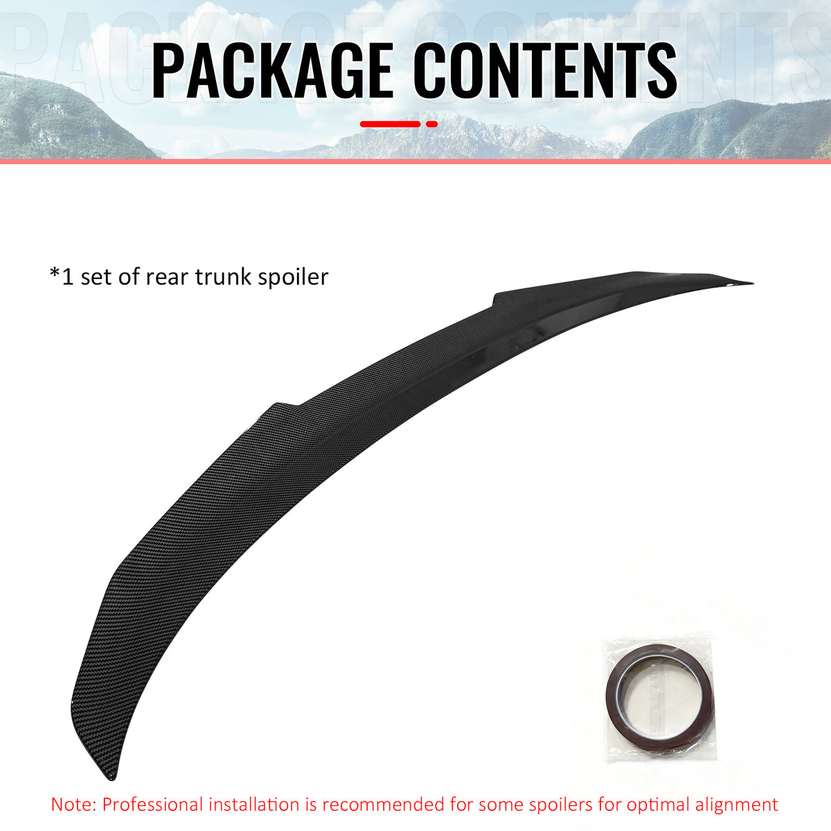 Fits 06-11 BMW E90 3-Series M3 Sedan PSM Style Trunk Spoiler Carbon Fiber Print