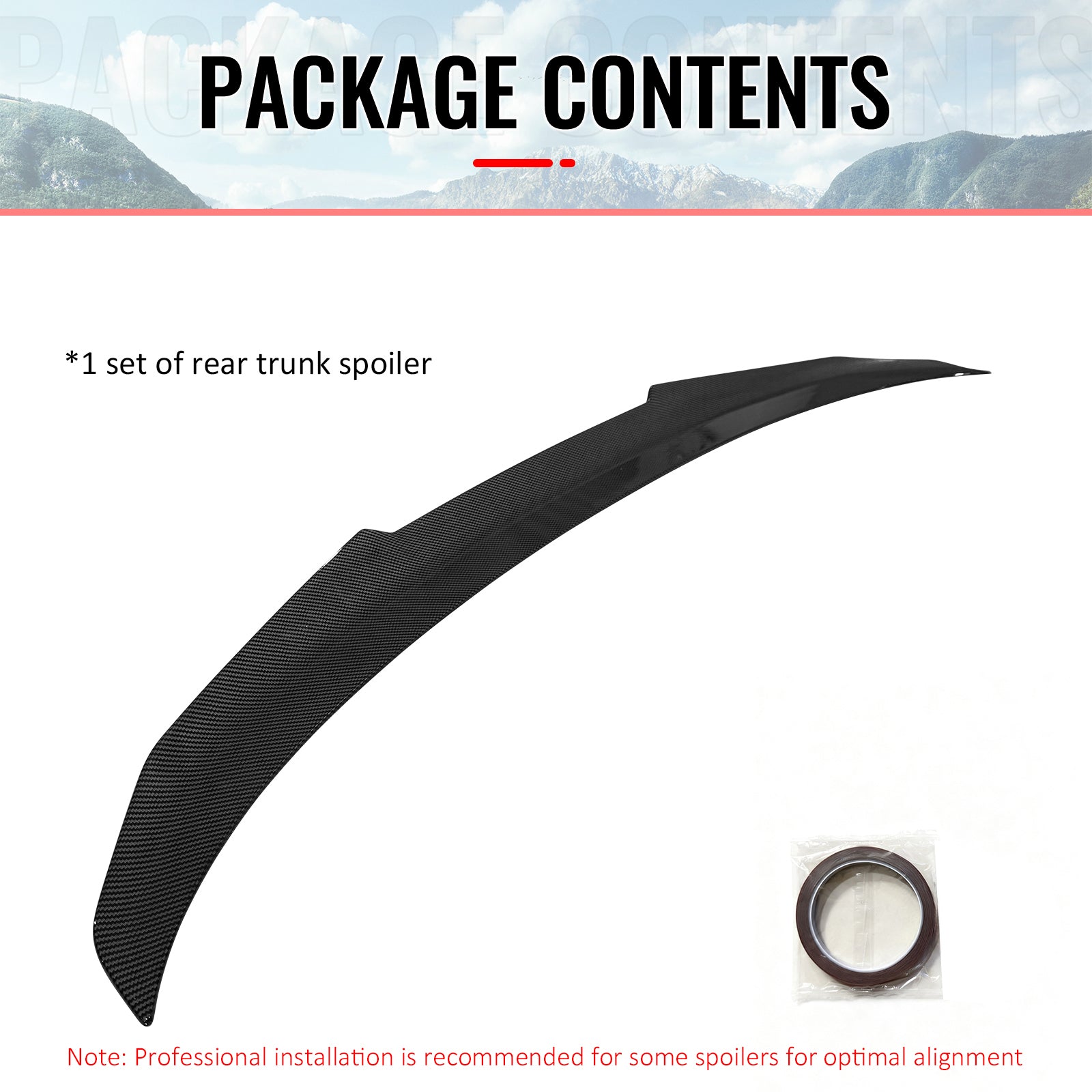Fits 06-11 BMW E90 3-Series M3 Sedan PSM Style Trunk Spoiler Carbon Fiber Print