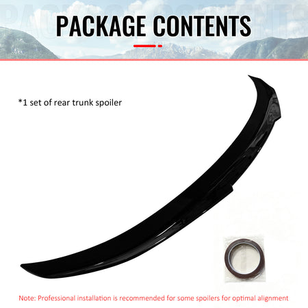 Fits 06-11 BMW E90 3-Series & M3 Sedan PSM Style Rear Trunk Spoiler Gloss Black