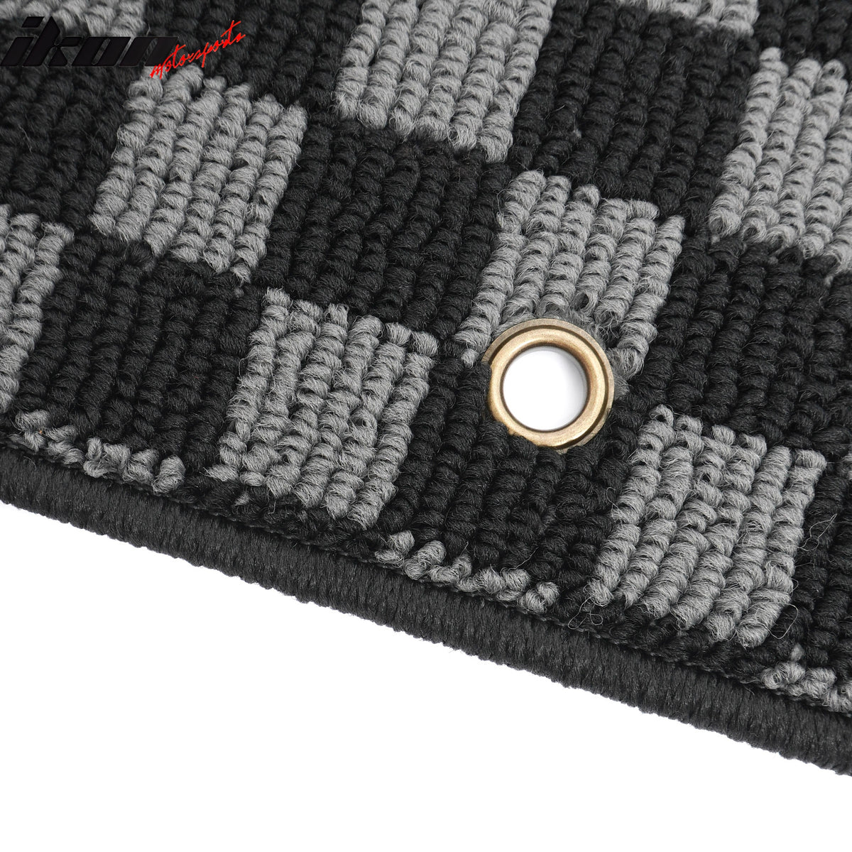 For 06-11 Honda Civic Auto Floor Mats Non-Slip Carpet Checkered Black Gray Plaid