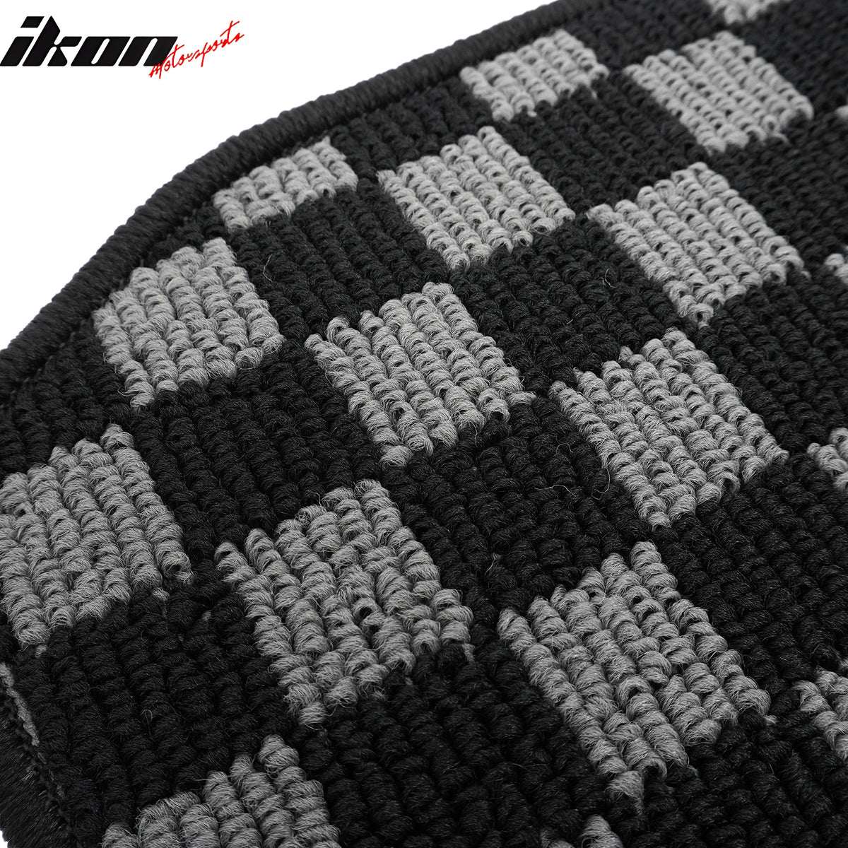 For 06-11 Honda Civic Auto Floor Mats Non-Slip Carpet Checkered Black Gray Plaid