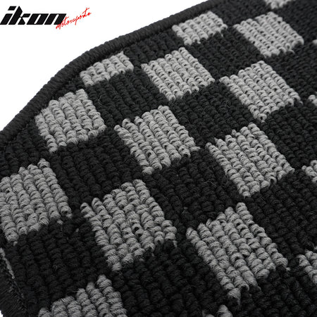 For 06-11 Honda Civic Auto Floor Mats Non-Slip Carpet Checkered Black Gray Plaid