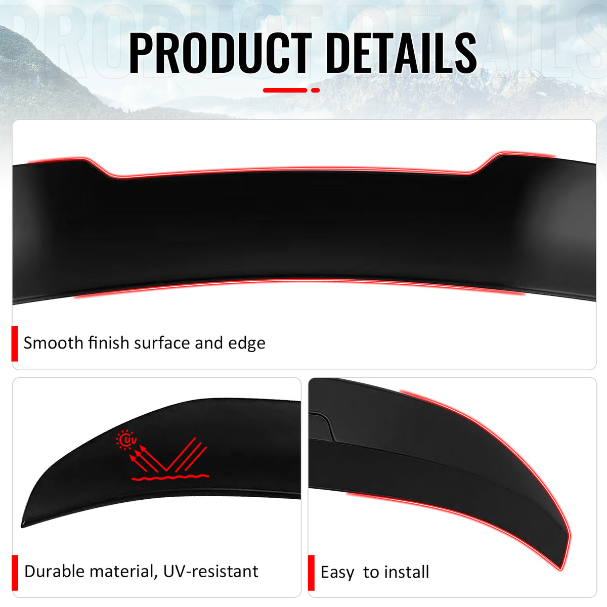 Fits 06-11 BMW E90 3-Series M3 Sedan PSM Style Trunk Spoiler Matte Black ABS