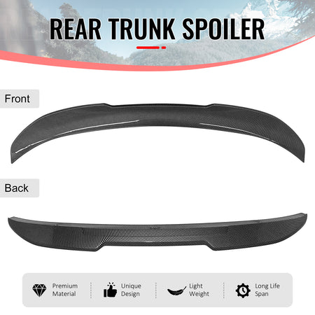 Fits 06-11 BMW E90 3-Series M3 Sedan PSM Style Trunk Spoiler Carbon Fiber Print