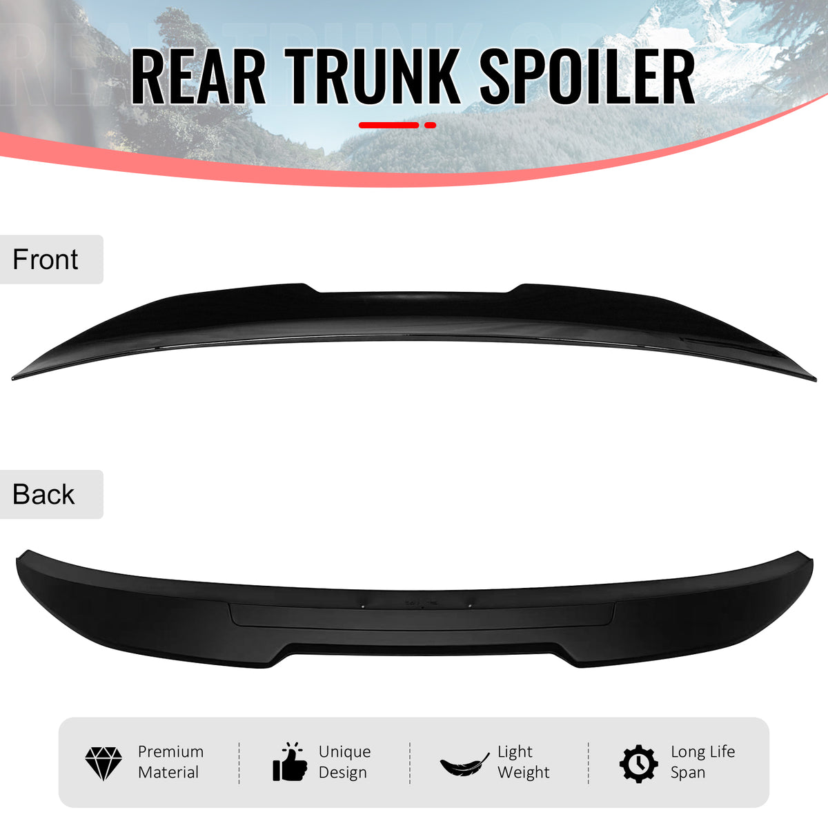 Fits 06-11 BMW E90 3-Series M3 Sedan PSM Style Trunk Spoiler ABS