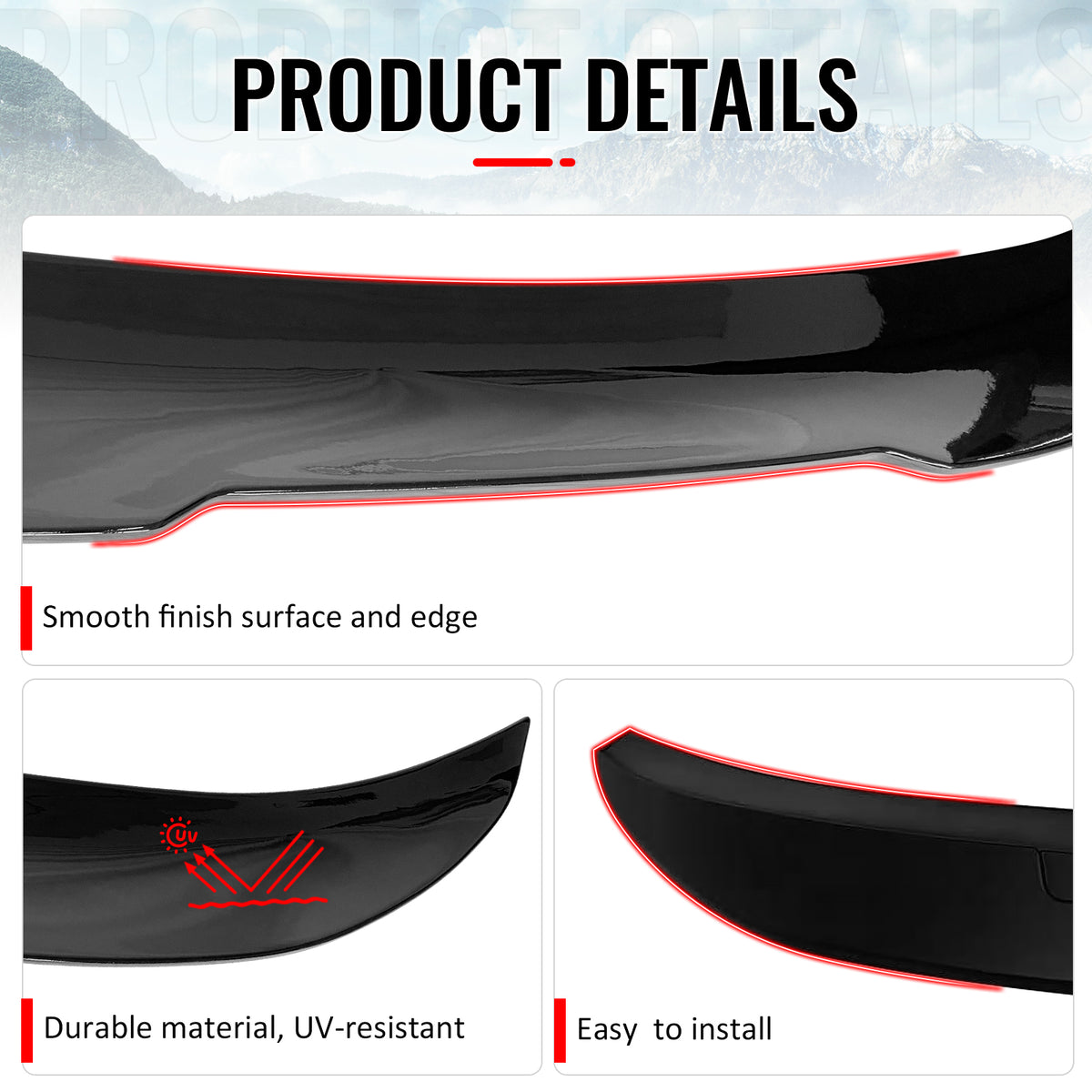 Fits 06-11 BMW E90 3-Series M3 Sedan PSM Style Trunk Spoiler ABS