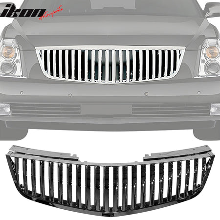 2006 - 2011 Cadillac DTS Vertical Style Upper Grille Grill Chrome ABSIkon Motorsports