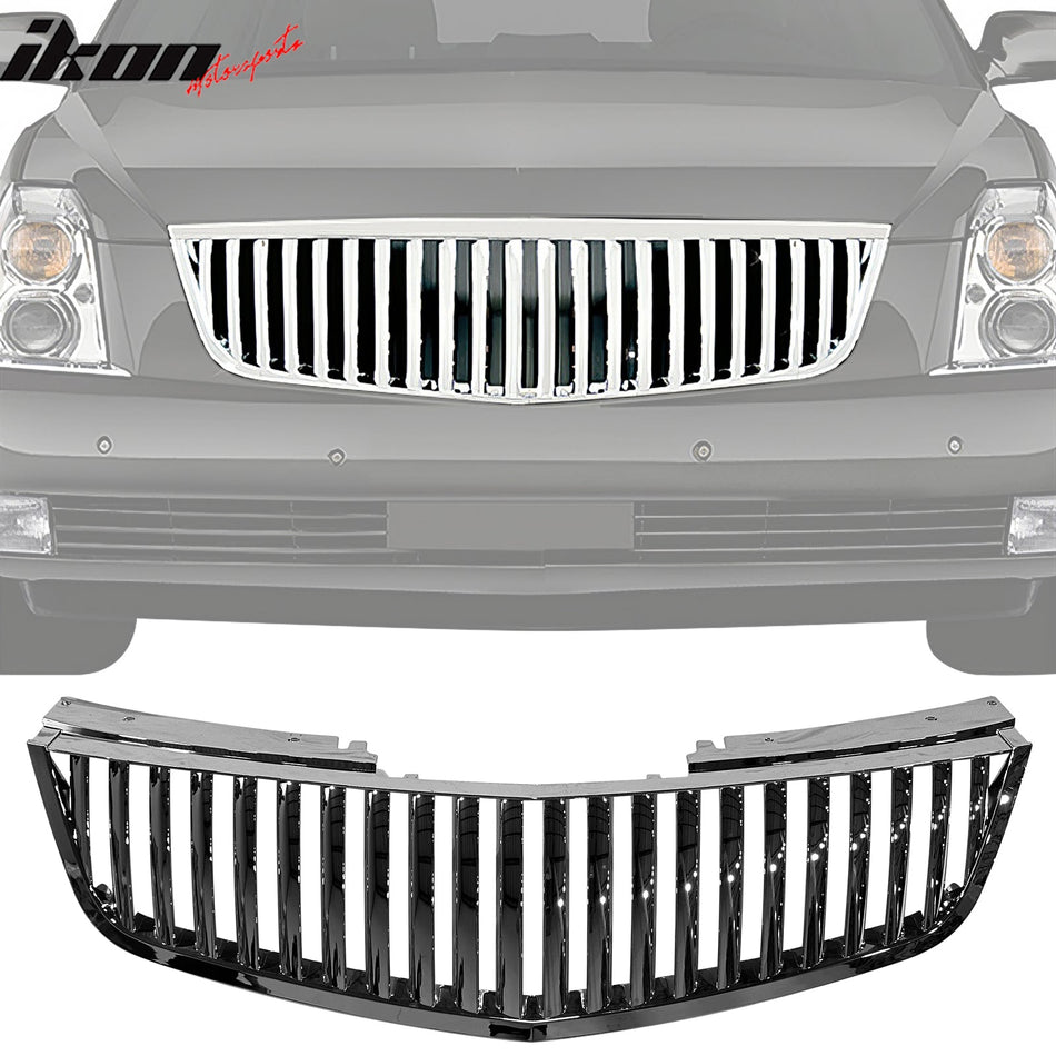 2006 - 2011 Cadillac DTS Vertical Style Upper Grille Grill Chrome ABSIkon Motorsports