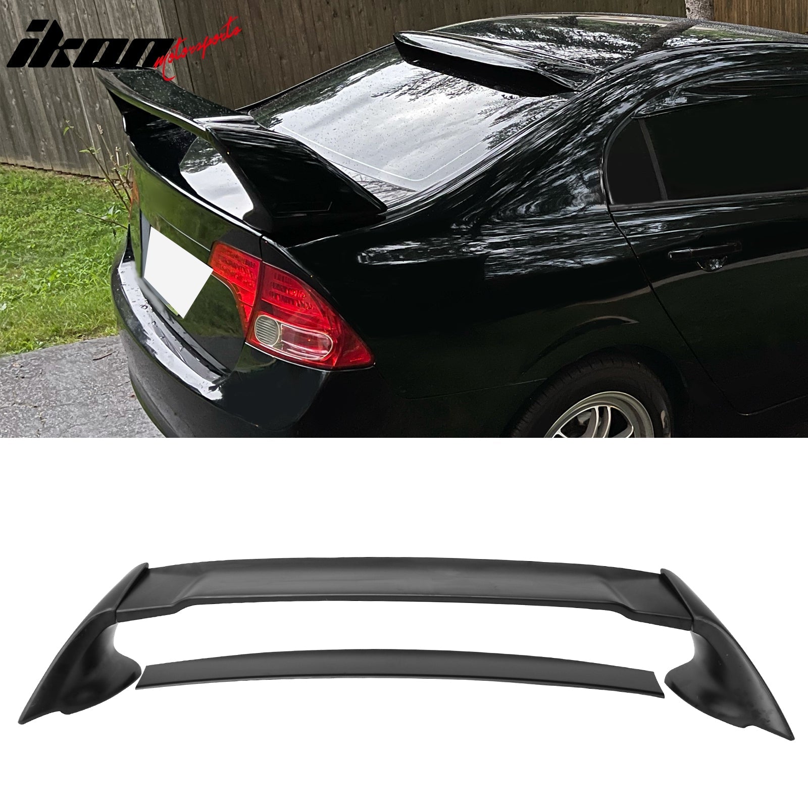 2006 - 2011 Honda Civic 8th Gen FD2 RR Style Unpainted Trunk Spoiler ABSIkon Motorsports
