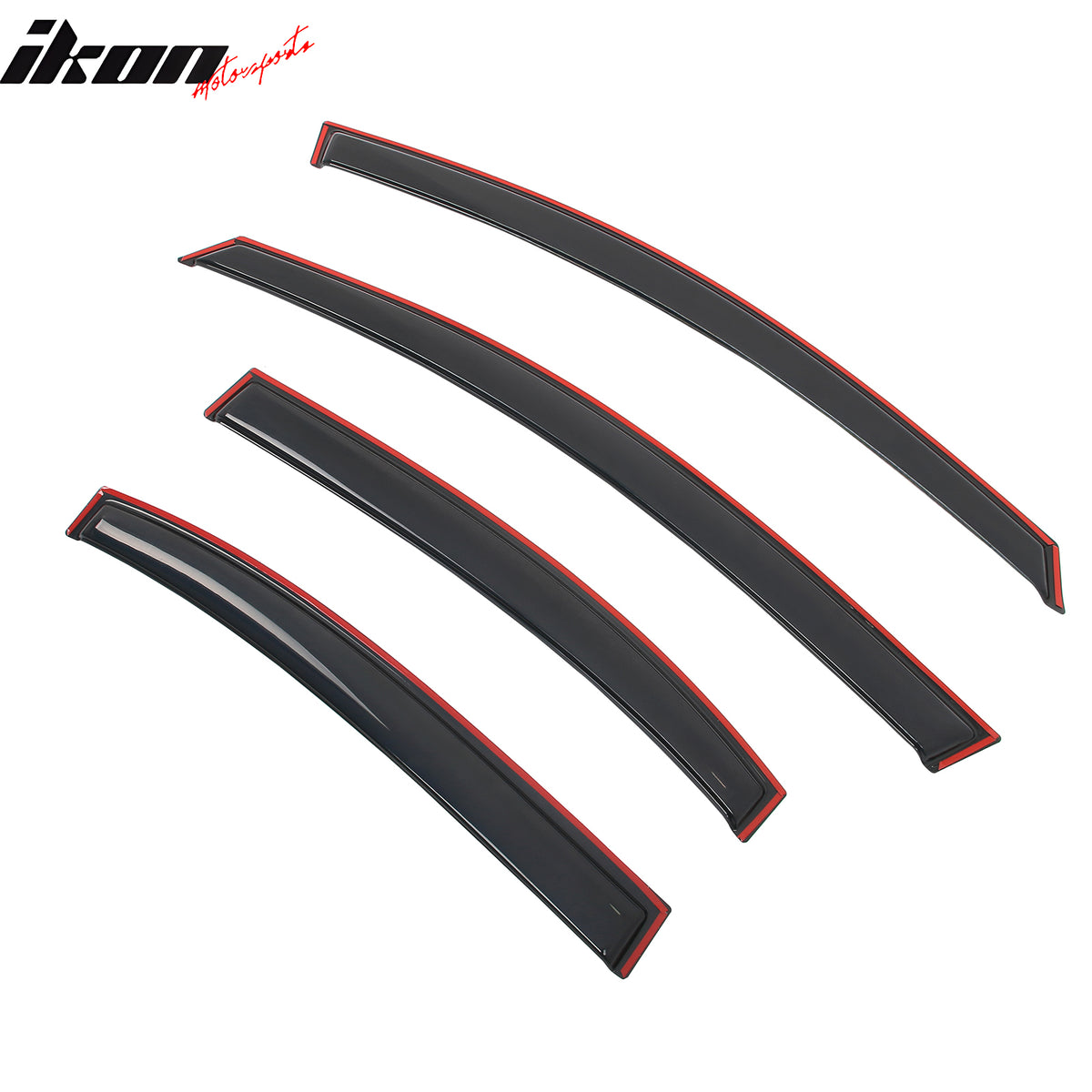IKON MOTORSPORTS In Channel Window Visors Compatible with 2006-2011 Honda Civic 4-Door Sedan, Slim Style Acrylic Smoke Rain Guards, Side Window Wind Deflectors 4PCS