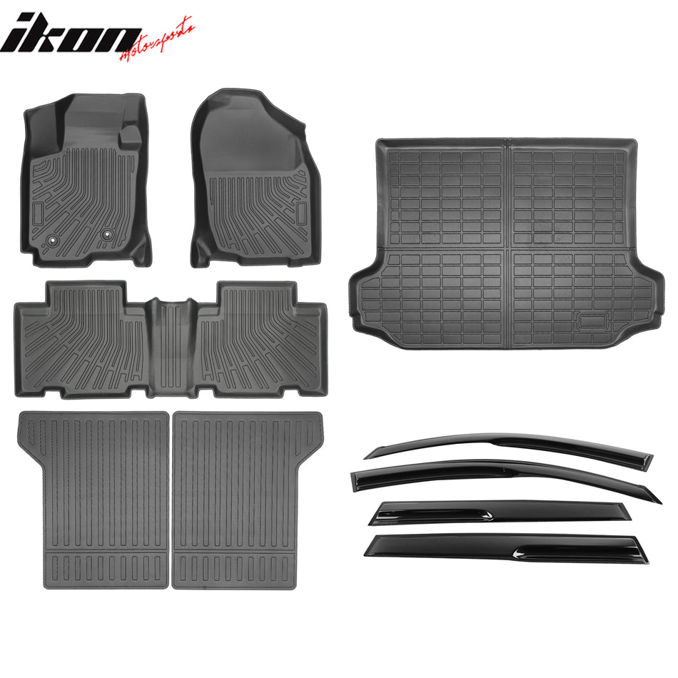 2006-2012 Toyota RAV4 5 Seats TPE All Weather Floor Mats+ Trunk Mat+ Backrest Mats + Window Visors