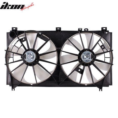 IKON MOTORSPORTS Radiator Cooling Fan Assembly Replacement for 2006-2012 LEXCUS IS250, 2010-2012 IS250C 2.5L, 16711-31320 LX3115118 Automotive Dual Engine Fans, Black