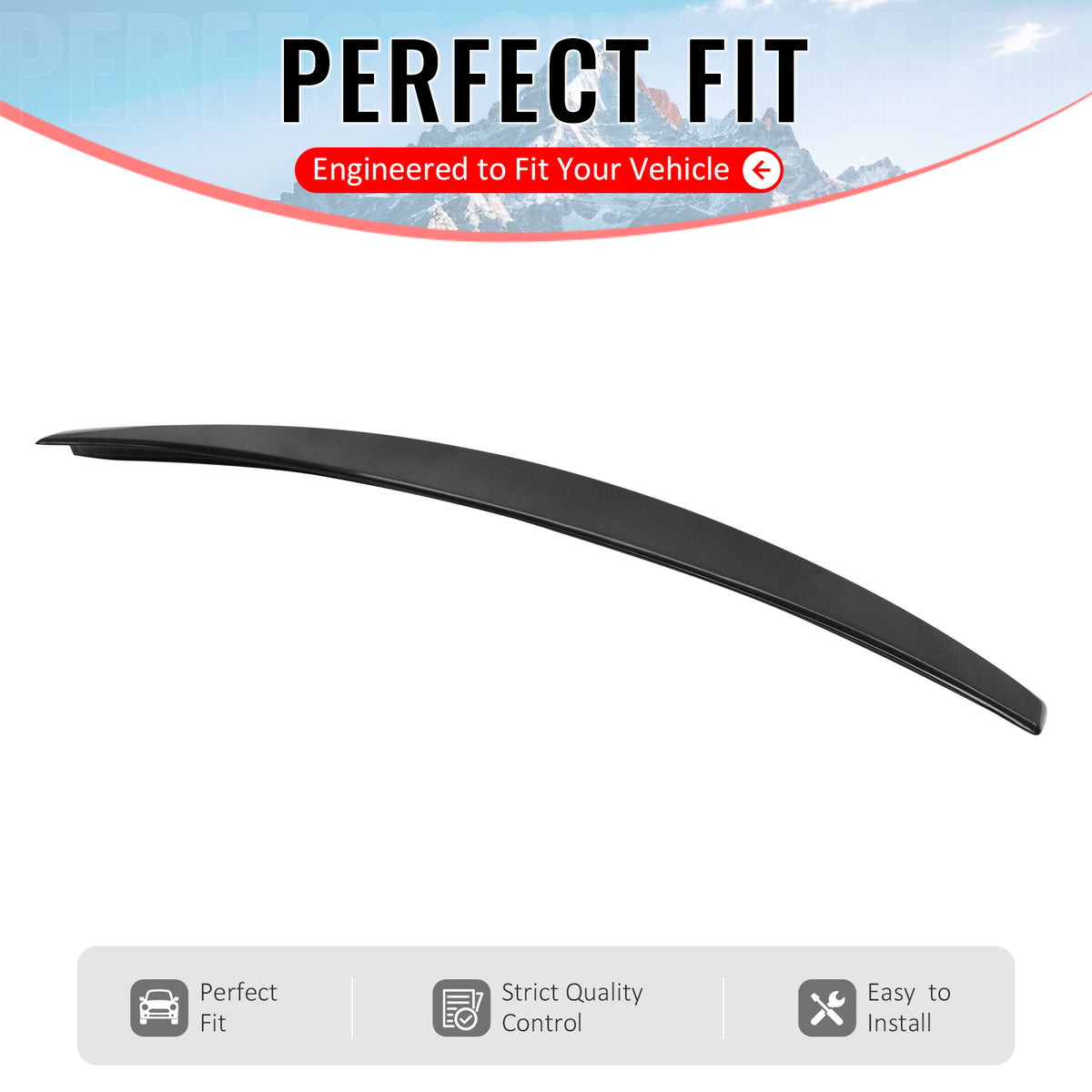 IKON MOTORSPORTS, Trunk Spoiler Compatible with 2006-2013 Lexus 2nd Gen IS250/IS350/IS F Sedan 4-Door, C Style Painted Black ABS Plastic Rear Trunk Lid Spoiler Wing Lip