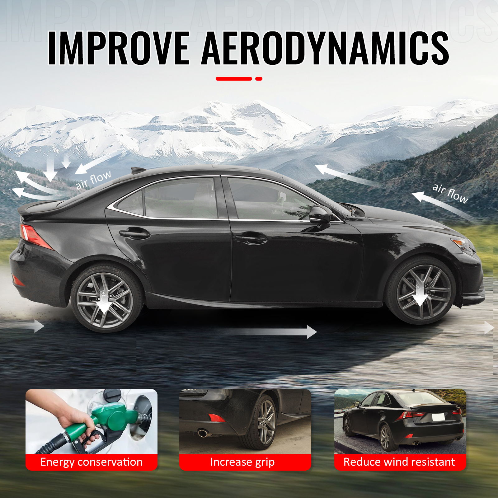 Fits 06-13 Lexus IS250/IS350 Sedan C Style Rear Trunk Spoiler Wing Painted Black