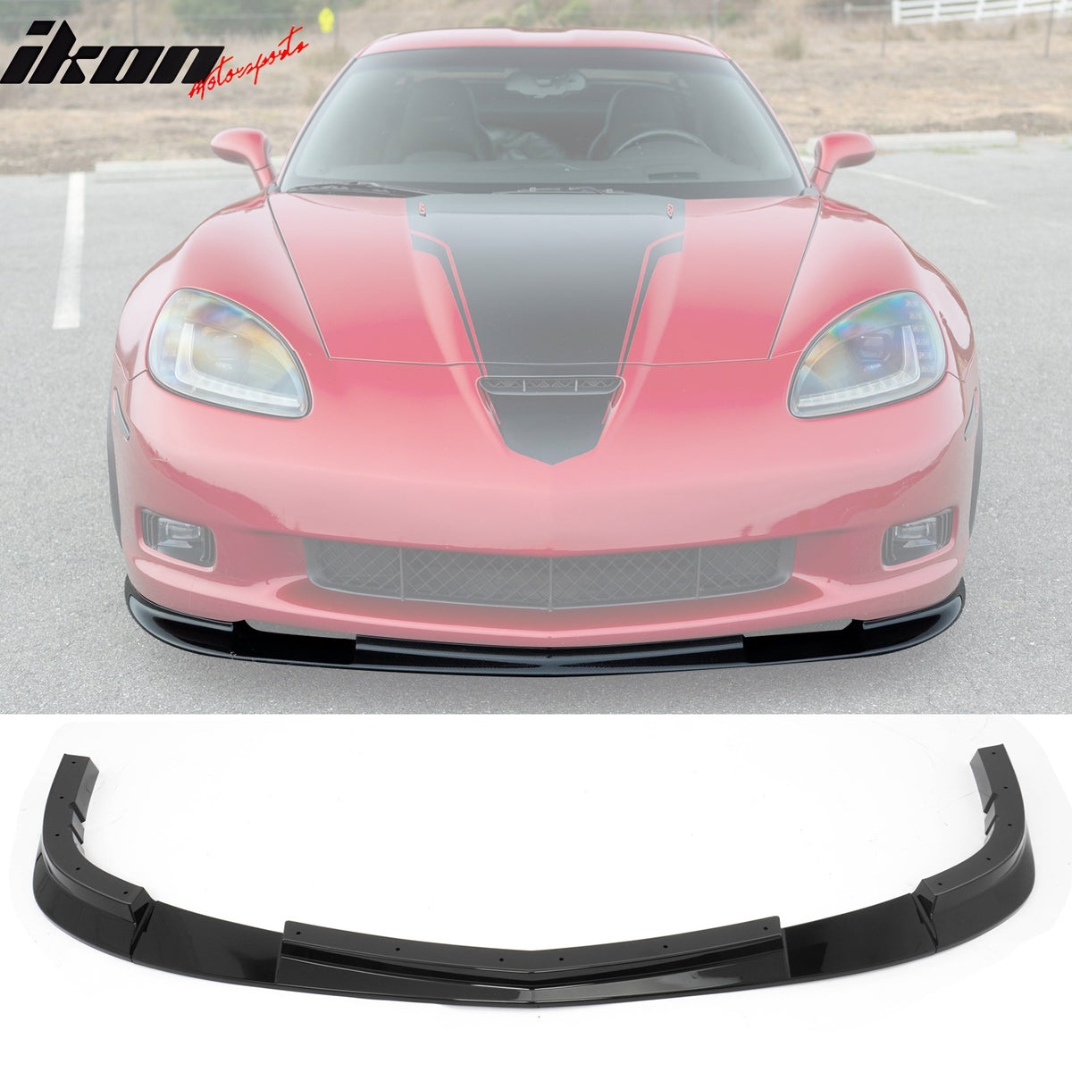 Fits 06-13 Chevrolet Corvette C6 Front Bumper Cover Z06 Style w/ Gloss Black Lip