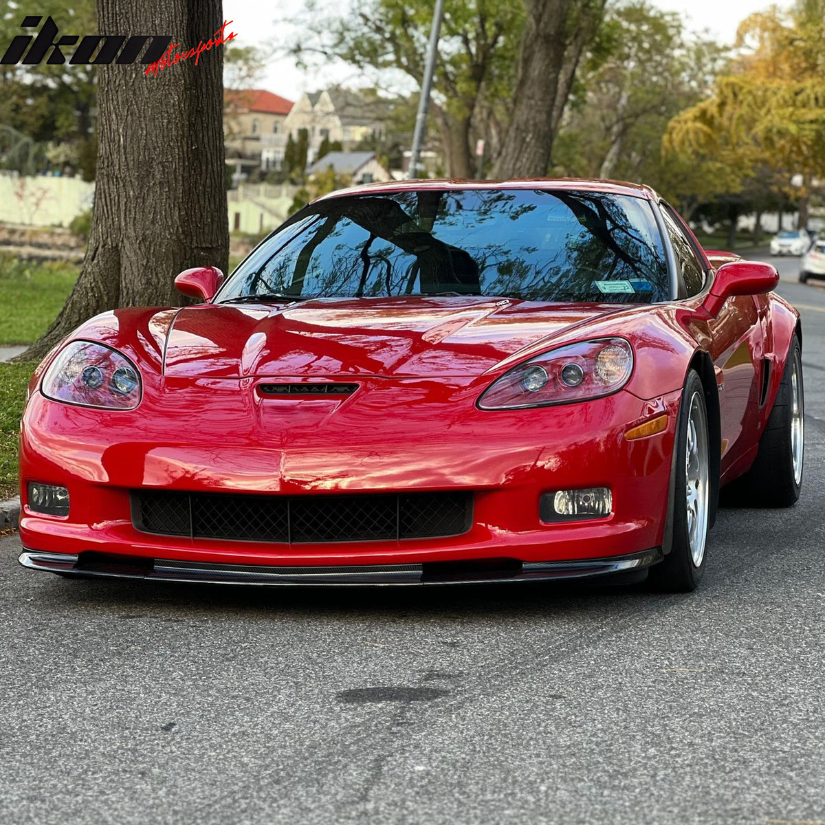 Fits 06-13 Chevy Corvette C6 Front Bumper Lip ZR1 Style 3PC Spoiler Gloss Black