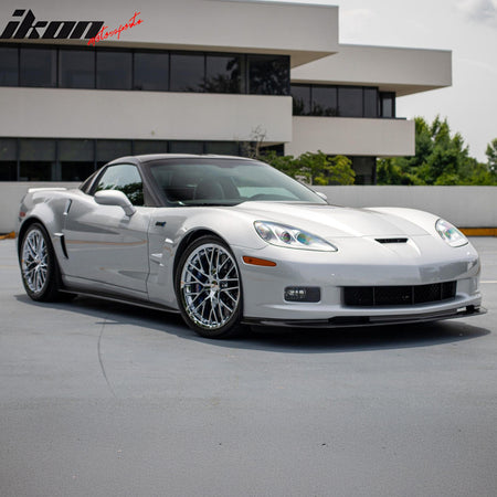 Fits 06-13 Chevy Corvette C6 Front Bumper Lip ZR1 Style 3PC Spoiler Gloss Black