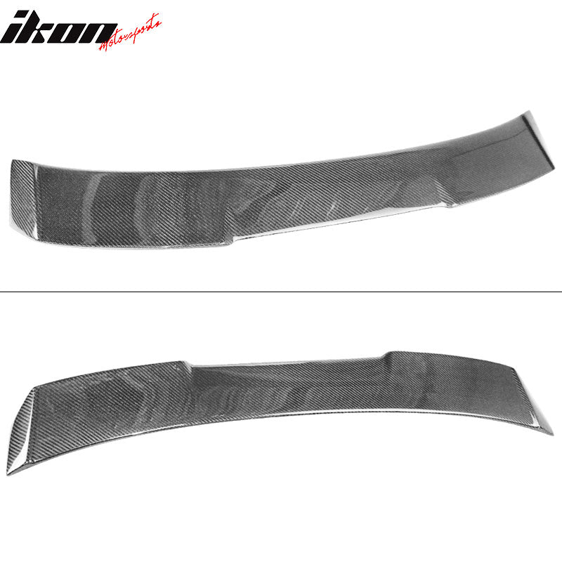 IKON MOTORSPORTS Roof Spoiler Compatible With For 2006-2013 IS250 IS350 Sedan 4-Door, V Style Real Carbon Fiber (CF) Rear Trunk Wing Deck Lid Body Kit