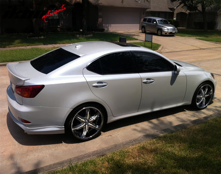 IKON MOTORSPORTS, Rear Window Roof Spoiler Compatible with 2006-2013 Lexus 2nd Gen IS250/IS350 2008-2013 IS F Sedan 4-Door, OE Style Unpainted Gray ABS Top Roofline Windshield Visor Spoiler Wing