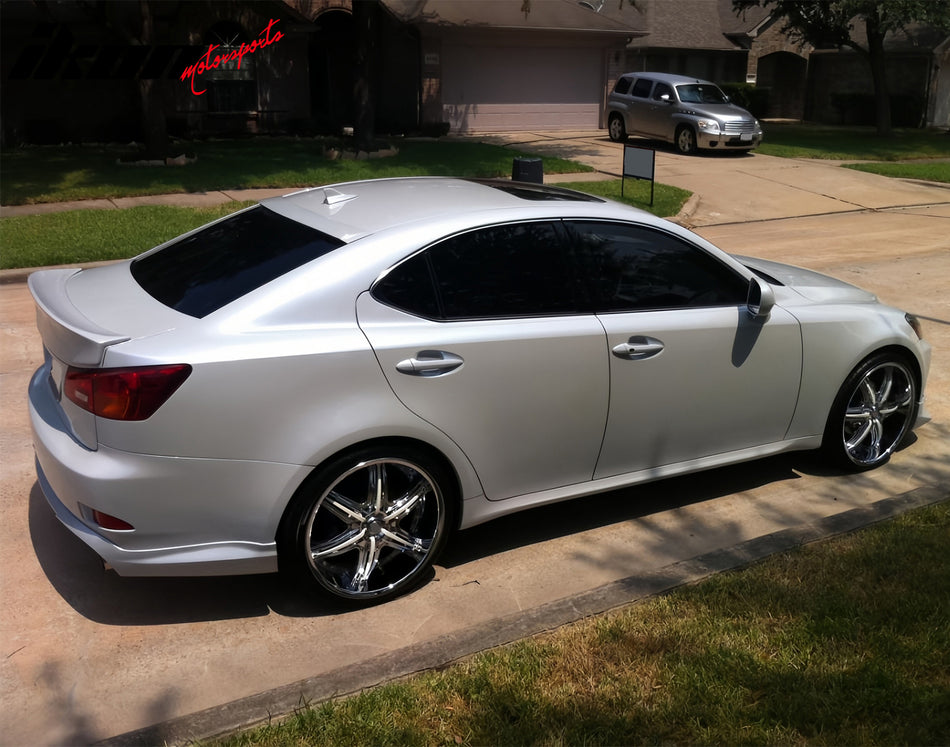 IKON MOTORSPORTS, Rear Window Roof Spoiler Compatible with 2006-2013 Lexus 2nd Gen IS250/IS350 2008-2013 IS F Sedan 4-Door, OE Style Unpainted Gray ABS Top Roofline Windshield Visor Spoiler Wing