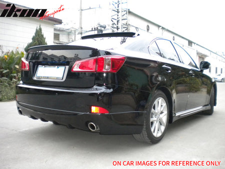 IKON MOTORSPORTS, Trunk Spoiler Compatible with 2006-2013 Lexus 2nd Gen IS250/IS350/IS F Sedan 4-Door, OE Style Unpainted Gray ABS Plastic Rear Trunk Lid Spoiler Wing Lip