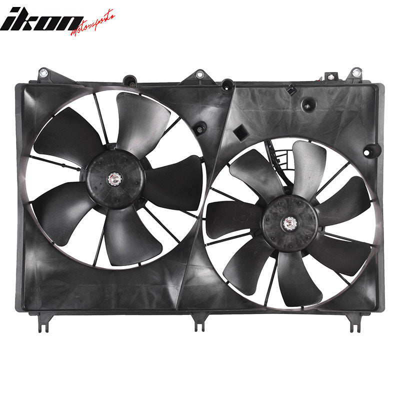 IKON MOTORSPORTS Radiator Cooling Fan Assembly Replacement for 2006-2013 Suzuki Grand Vitara 2.4L 2.7L 3.2L, 17120-65J00 17120-65J10 SZ3115107 Automotive Dual Engine Fans, Black