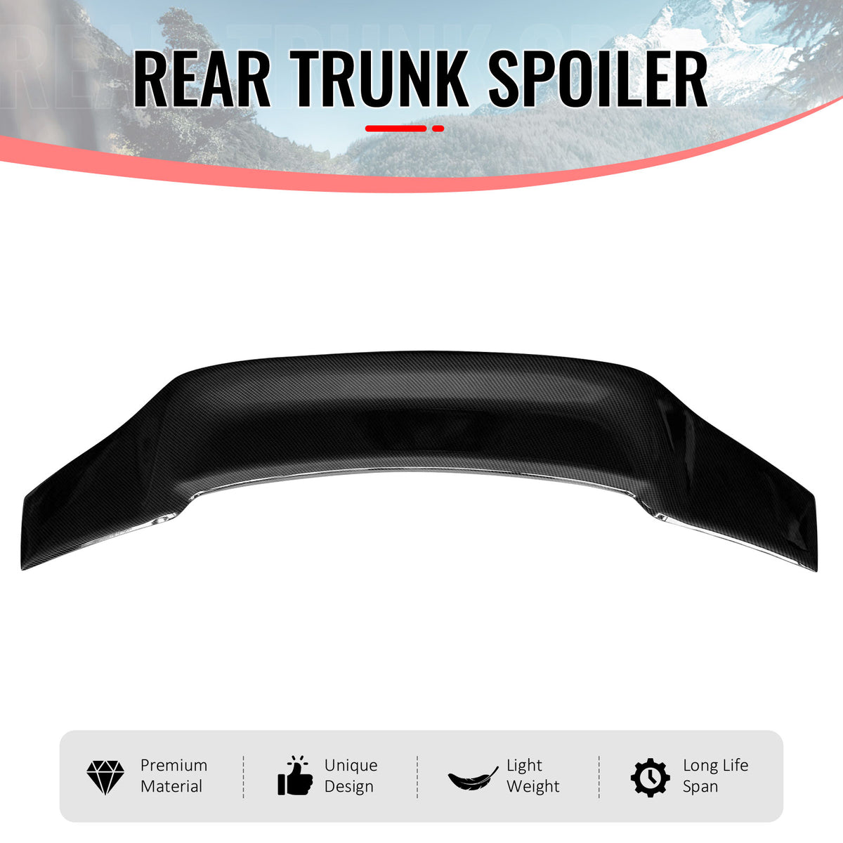 Fits 06-14 Lexus IS250 IS350 IS F 4DR Trunk Spoiler Carbon Fiber Print R Style