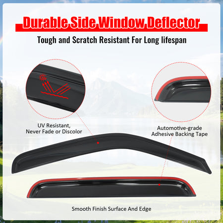 Fits 06-14 Honda Ridgeline Window Visors Smoke Acrylic Rain Sun Vent Shade 4PCS