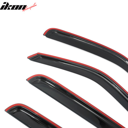 Fits 06-14 Honda Ridgeline Window Visors Smoke Acrylic Rain Sun Vent Shade 4PCS