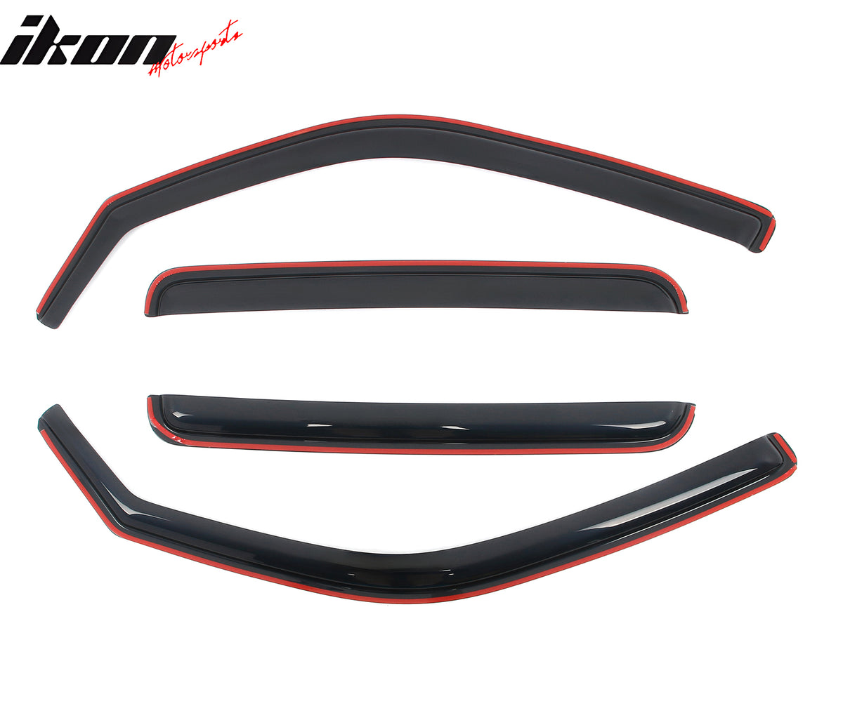 IKON MOTORSPORTS In Channel Window Visors Compatible with 2006-2014 Honda Ridgeline, Slim Style Acrylic Smoke Rain Guards, Side Window Wind Deflectors 4PCS