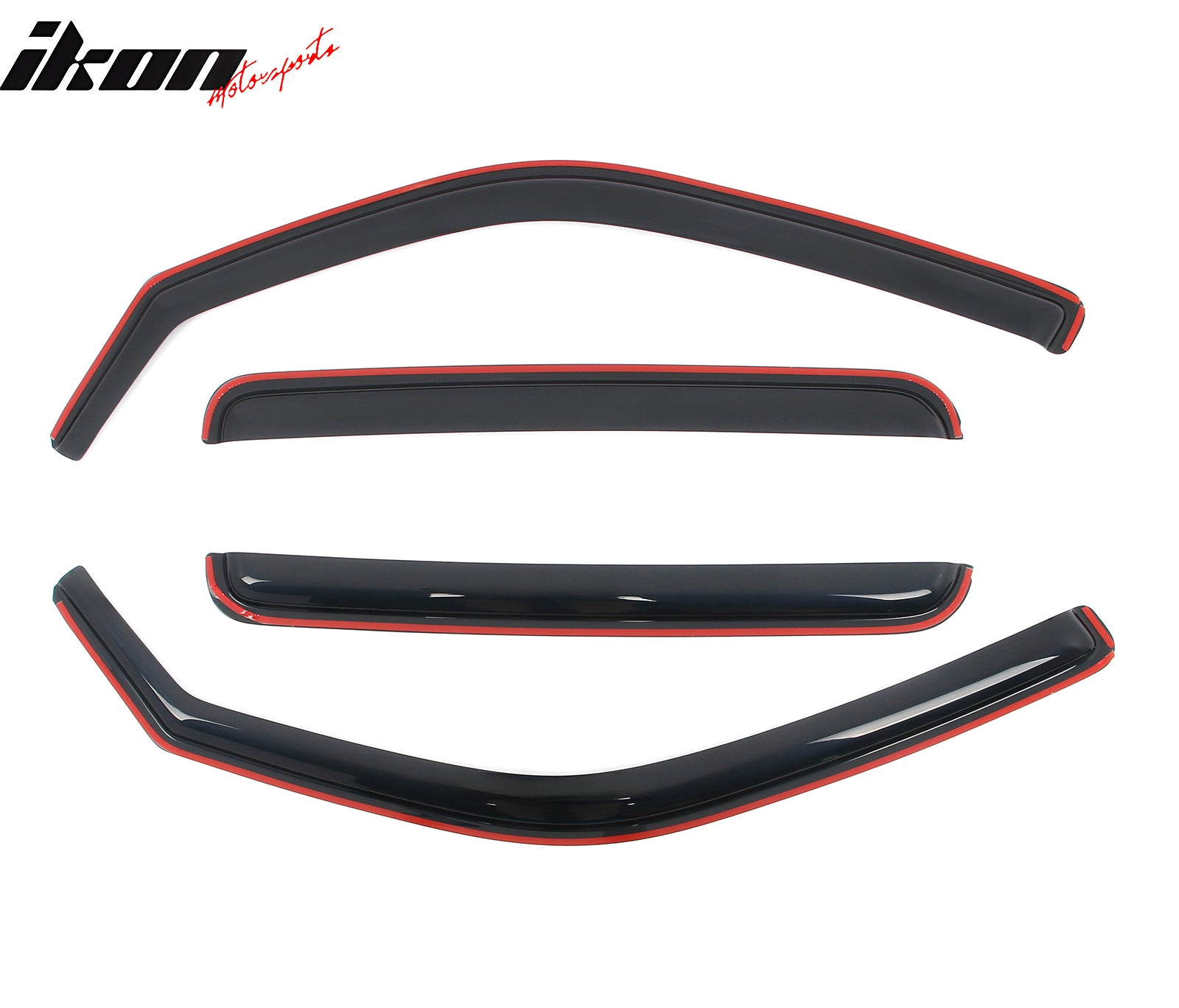 IKON MOTORSPORTS In Channel Window Visors Compatible with 2006-2014 Honda Ridgeline, Slim Style Acrylic Smoke Rain Guards, Side Window Wind Deflectors 4PCS