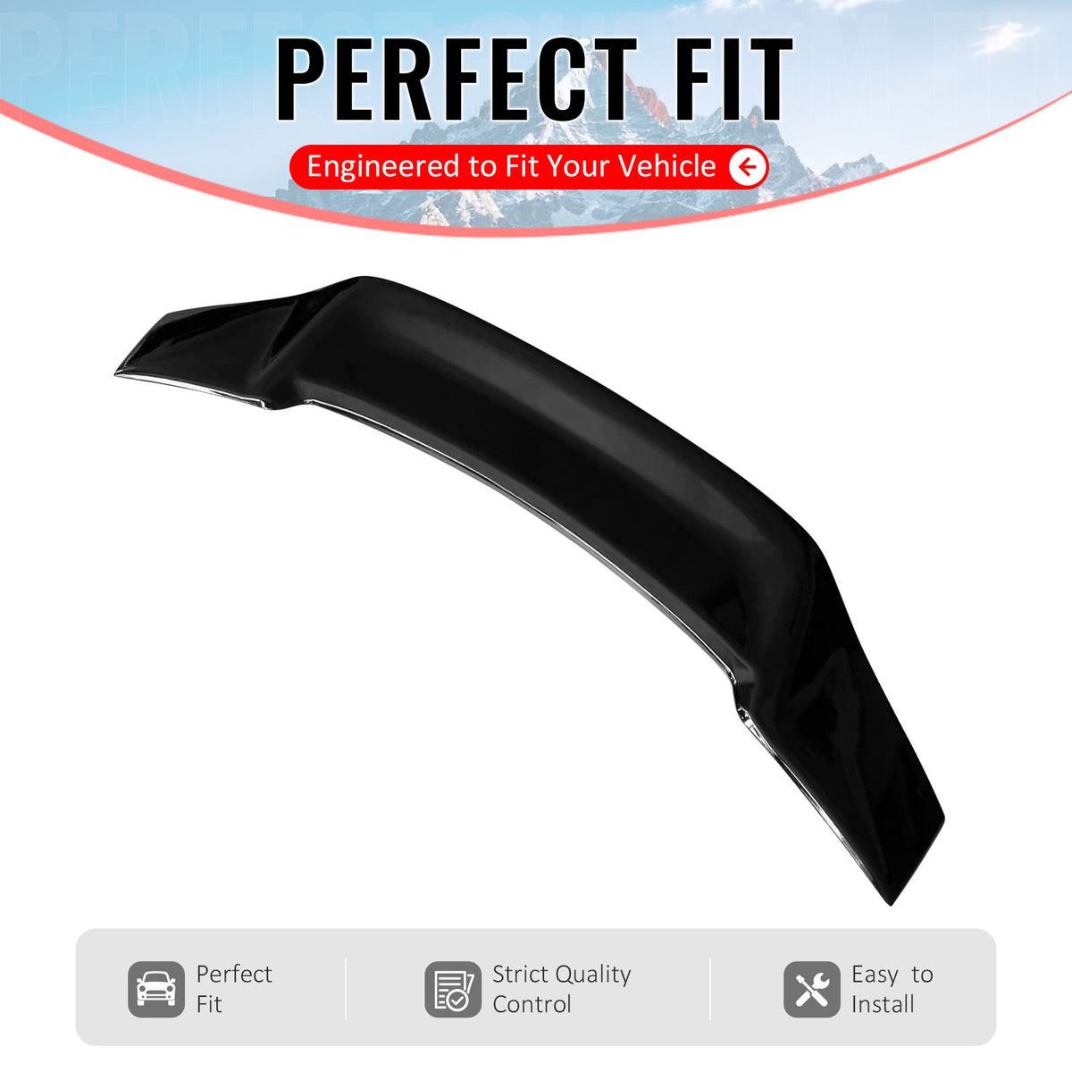 IKON MOTORSPORTS, Trunk Spoiler Compatible with 2006-2013 Lexus IS250 IS350 & 2008-2014 IS F Sedan 4-Door, R Style Gloss Black ABS Plastic Add-on Rear Trunk Lid Spoiler Wing Lip 1Piece