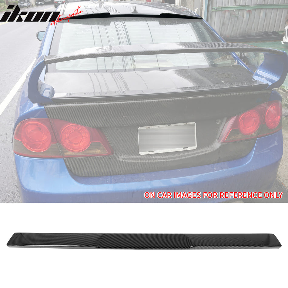 2006-2015 Honda Civic Sedan V Style Carbon Fiber Look ABS Roof Spoiler