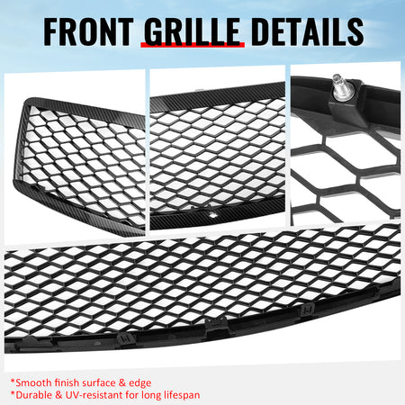 Fits 07-08 Infiniti G35 4Dr Honeycomb Style Upper Grille Carbon Fiber Print ABS