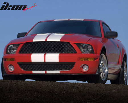 IKON MOTORSPORTS Front Lower Grille, Compatible with 2007-2009 Ford Mustang GT500 GT500KR Models, OE Style Unpainted Black ABS Injection Replacement Front Bumper Grill 1PC