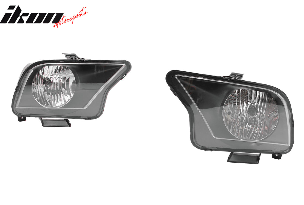 Fits 07-09 Ford Mustang Shelby GT500 OE Style Halogen Bulb Headlights Lamp Pair