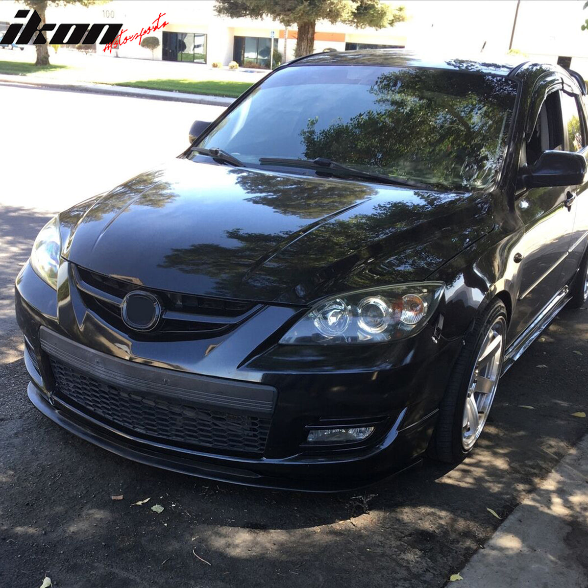 Fits 07-09 Mazda 3 Type-K Front Bumper Lip Spoiler Splitter Unpainted Black PU