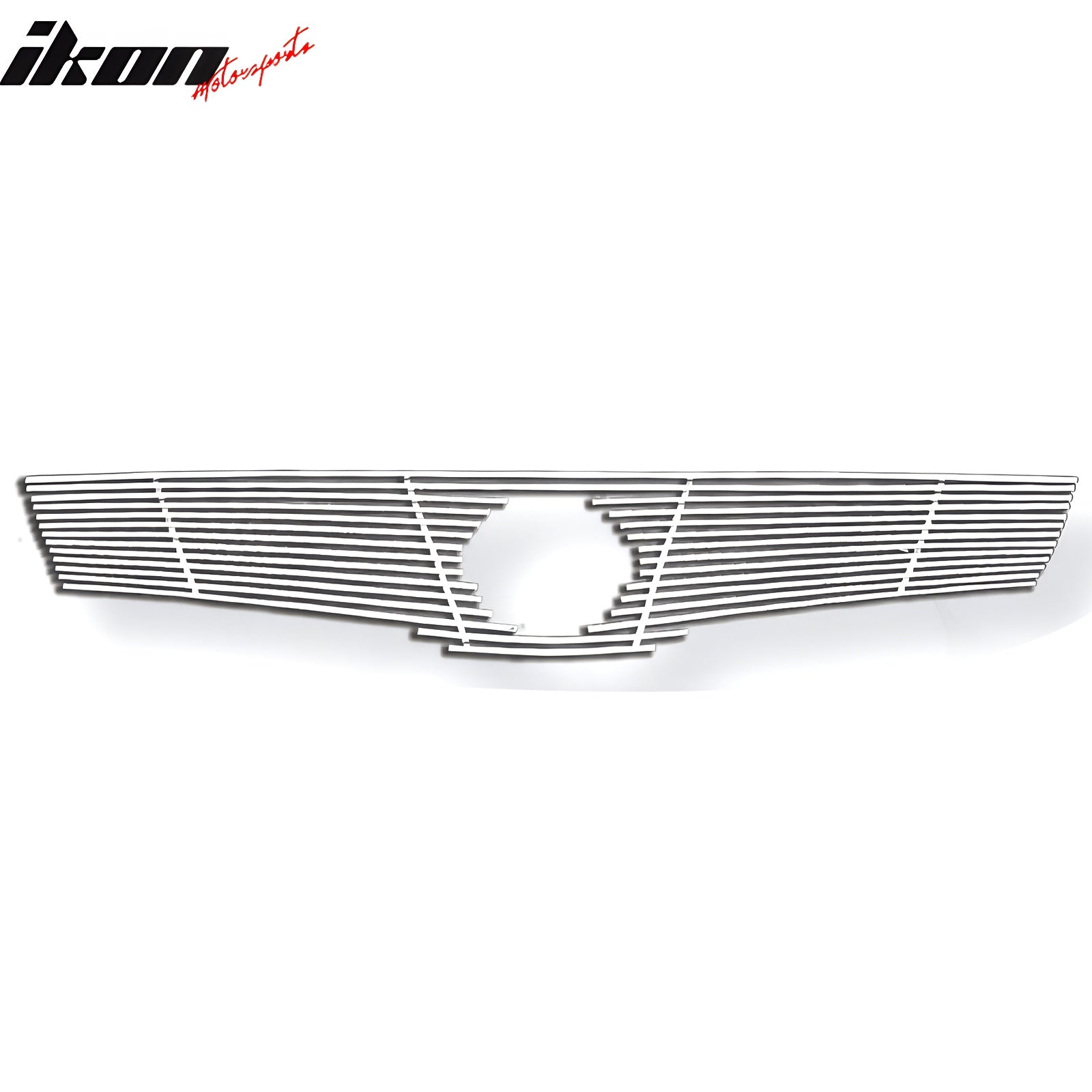 IKON MOTORSPORTS Front Upper Insert Grille, Compatible with 2007-2009 Nissan Altima Sedan 4DR Only, Billet Style Chrome Stainless Steel Replacement Front Bumper Hood Grill 1PC