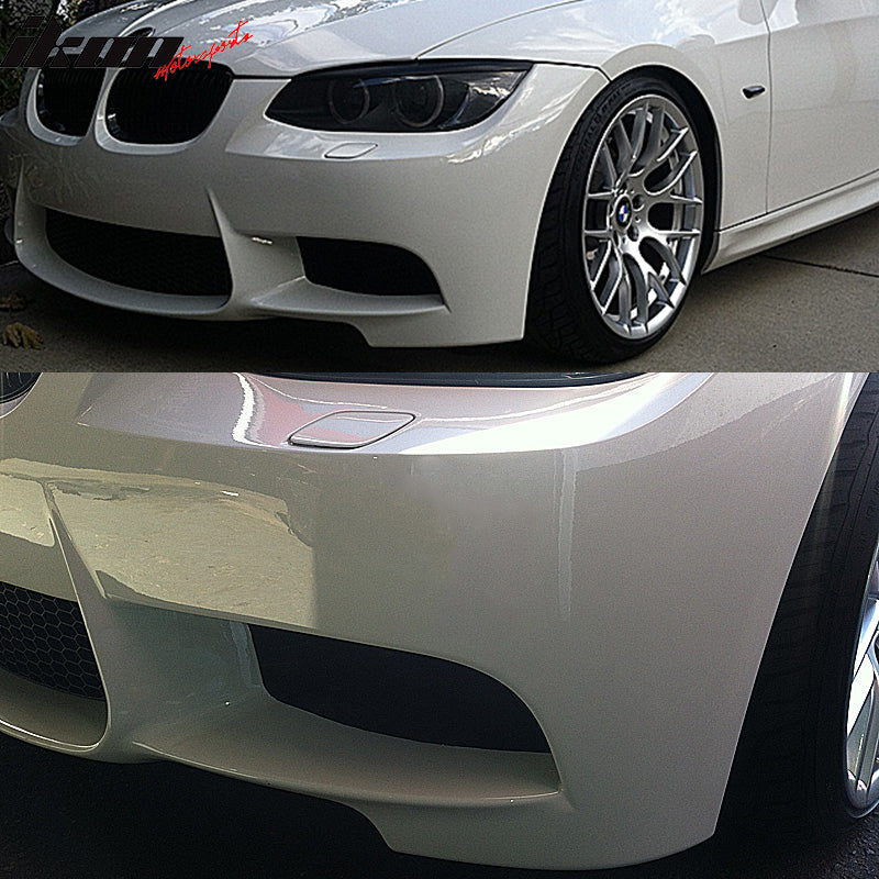 Front Bumper Cover Compatible With 2007-2010 BMW E92 E93, 3 Series M3 Style Conversion Guard With Air Duct & H Style Lip Bodykit by IKON MOTORSPORTS, 2008 2009