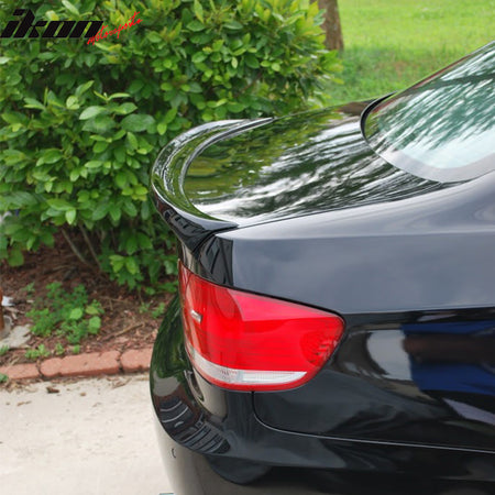 Trunk Spoiler Compatible With 2007-2010 BMW 3-Series E92 2Dr Coupe M3 Mtech Msport, Real Carbon Fiber Rear Tail Deck Lid Bodykit by IKON MOTORSPORTS,  2008 2009